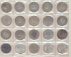 Bundesrepublik 1951 - 1974, 5 Mark-Adler Dublettenlos, Altnominalwert ...