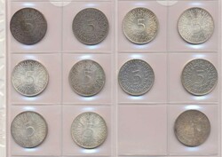 Bundesrepublik 1951 - 1974, 5 Mark-Adler-Lot, Altnominalwert bereits ...