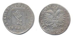 Bremen 1672 HL, 24 Grote (1/3 Thaler), Stadtwappen von Bremen, kleine ...