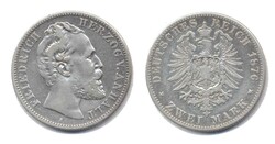 Anhalt 1876 A, 2 Mark - Friedrich, kl.Kratzer im Münzgrund bei ...