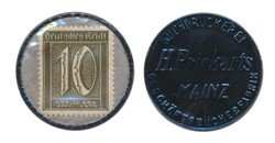 Deutsches Reich 1922, Kapselgeld, 10 Pfg-Ziffern, 'H.Prickarts / ...