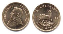 Südafrika 1983, 1 Ounce Fine Gold - Krugerrand, 916 2/3er-Gold, ...