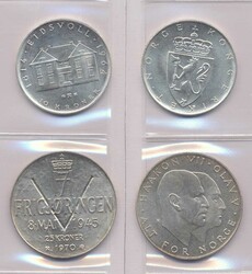 Norwegen 1964 - 1970, 10 Kronen und 25 Kronen, beide Sondermünzen in ...
