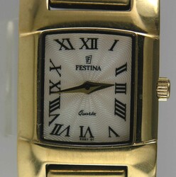 FESTINA, Damen-Armbanduhr, Quartzwerk, Ref. 8987, Edelstahl vergoldet ...
