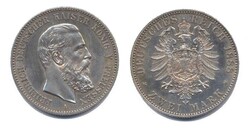 Preußen 1888 A, 2 Mark-Friedrich, Stempelglanz mit Poliertem Grund ...