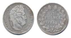 Frankreich 1845, 5 Francs - Louis Philippe I., zeitgemäße ...
