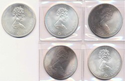 Kanada 1973, 5 Dollars - Olympiade Montreal, Händlerlot von 5 ...