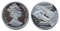 Gibraltar 1993, 70 ECUS - Kanaltunnel, in 999er-Silber, ...