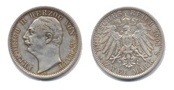 Anhalt 1904 A, 2 Mark - Friedrich II., kl.Kratzer im Münzgrund bei ...