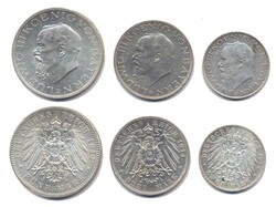 Bayern 1914 D, 2 Mark, 3 Mark und 5 Mark - Ludwig III, hauchfeine ...