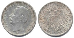 Baden 1913 G, 2 Mark - Friedrich II., feiner Kratzer im Münzgrund ...