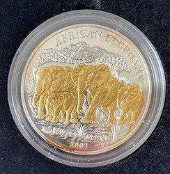 Ruanda 2007, 1.000 Francs - "Afrikanischer Elefant" - 3 oz ...