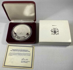 Jamaika 1982, 25 Dollars - Fußball-WM in Spanien, 925er-Silber, ...
