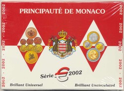 Monaco 2002, Original Kursmünzensatz in Stempelglanz im ...