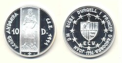 Andorra 1994, 10 Diners - Petrus III., 925er-Silber/Gewicht 31,47 ...
