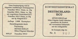 Deutschland - ECU, 999,9er-Feinsilber/Gewicht ca. 50 Gramm, plus ...