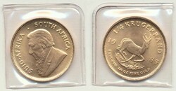 Südafrika 1985, 1/4 Rand - Springbock, 916 2/3er-Gold, Gewicht 8,483 ...