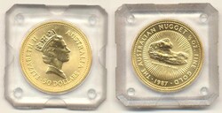 Australien 1987, 50 Dollars - Goldbarrenmünze 'Nugget', 999er-Gold, ...