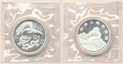 China 1990, 10 Yuan - Drache und Feuervogel, 999er-Silber, Gewicht 31 ...