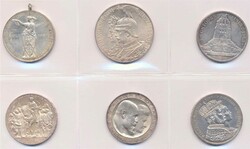 Kaiserreich 1861 - 1913, kleines Lot von 6 Silbermünzen aus ...