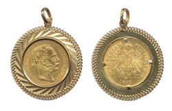 Münzschmuck: Österreich 1892, 8 Gulden = 20 Franken - Franz Josef I ...