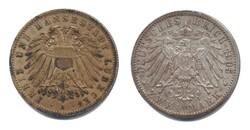 Lübeck 1905 A, 2 Mark - Stadtwappen, feine Kratzerchen und minim ...
