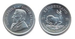 Südafrika 2018, Silber-Krugerrand von 2018 / Motiv Springbock, 1 oz ...