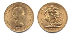 Großbritannien 1965, 1 Pfund - Elizabeth II., 916 2/3er-Gold, ...