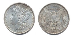 USA 1886, 1 Dollar - Morgan-Dollar, ohne Mzz., 900er-Silber, Gewicht ...