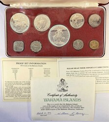 Bahamas 1972, Original-KMS-Set von 1 Cent bis 5 Dollars, Münzen ...