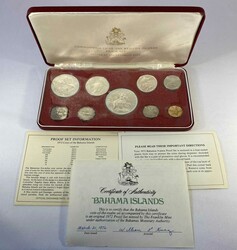 Bahamas 1972, Original-KMS-Set von 1 Cent bis 5 Dollars, Münzen ...