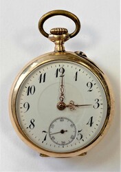 Goldene Damen-Taschenuhr, schöne 585er-Gelbgold-Damentaschenuhr von ...