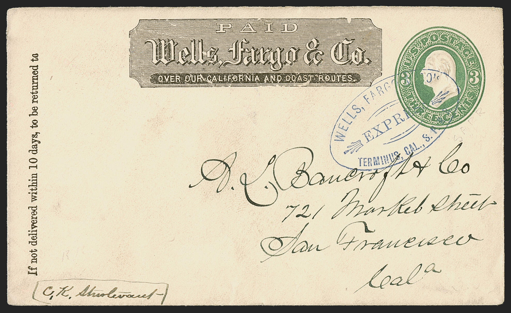 Wells, Fargo & Co’s Express Terminus, Cal. S.P.R.R. Perfect strike ...