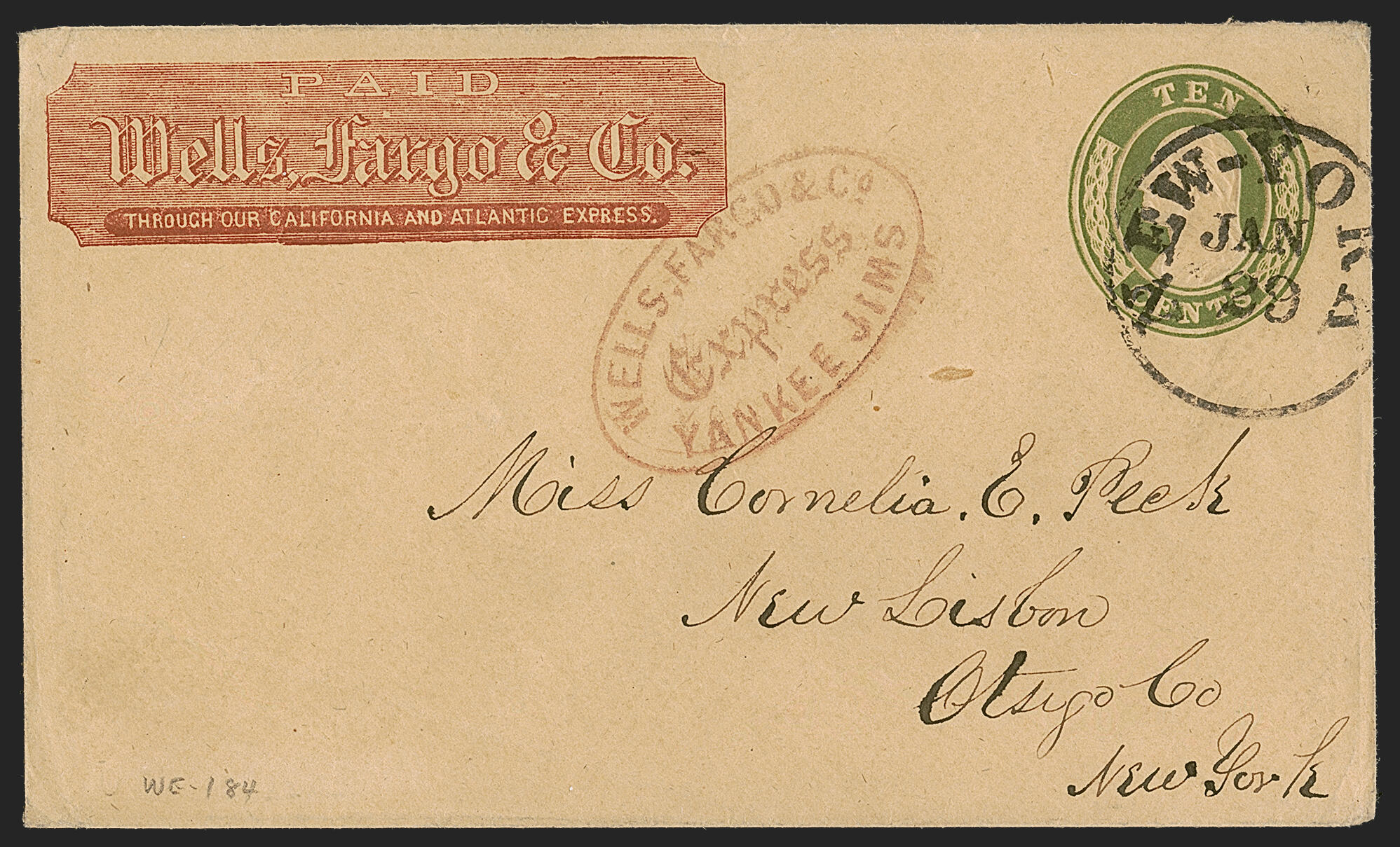 Wells, Fargo & Co. Express Yankee Jims. Exceptionally clear strike of ...