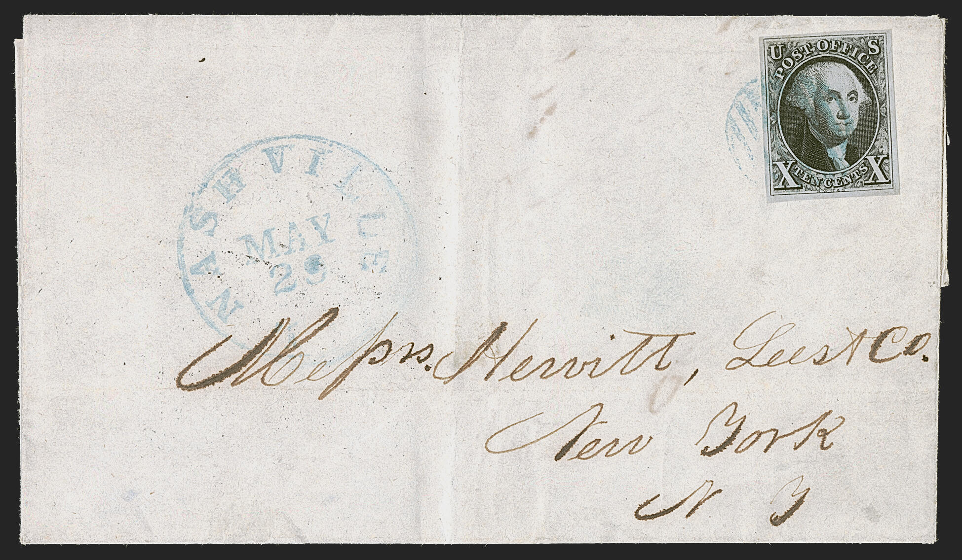 10c Black (2). Large to full margins, intense shade complemented by ...