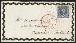 6c Ultramarine (115). Tied by quartered cork cancel, red "New York ...