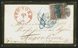 15c Brown & Blue, Ty. I (118). Rich colors, tied by segmented cork ...