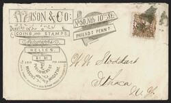 2c Brown (113). Tied by quartered cork on Mason & Co. Philadelphia ...