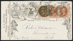 2c Vermilion (183). Horizontal pair and single, right stamp s.e. at ...