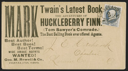 1c Gray Blue (206). Tied by "Cleveland Ohio" oval on Mark Twain's ...