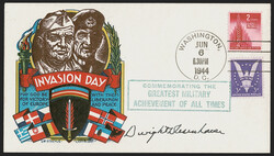 Dwight D. Eisenhower. Signature on D-Day commemorative illustrated ...
