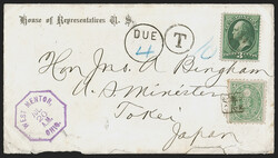 James A. Garfield. Cover addressed in his hand as a member of the ...