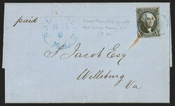 10c Black, Double Transfer Ty. D (2-D). Position 41R1, three large ...