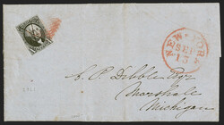 5c Red Brown, 10c Black (1, 2). Singles on separate covers, 5c cut in ...