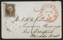 10c Black (2). Large margins to just clear including part of ...