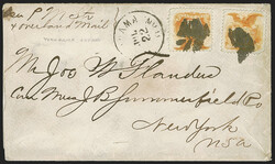 10c Yellow (116). Two, each with corner crease and one with rounded ...