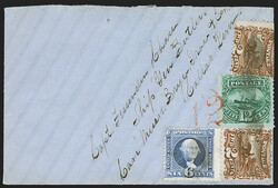 12c Green (117). Used with two 2c Brown (113) and 6c Ultramarine ...