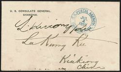 U.S. Postal Agency Shanghai China, Jul. 4, 1893. Well-struck blue ...