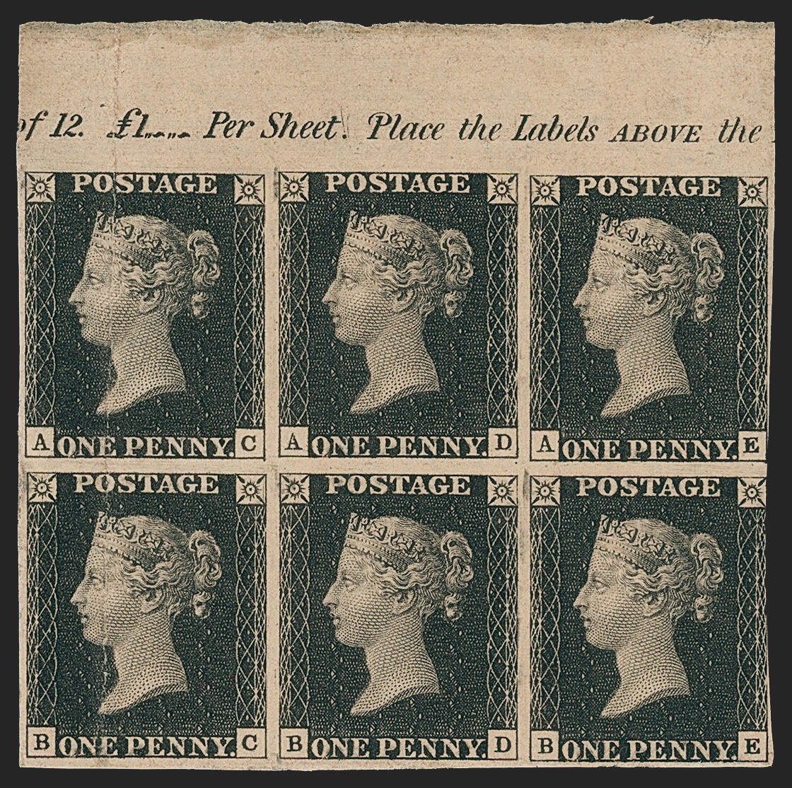 Great Britain, 1840, 1p Black (1; SG 2; SG Specialised AS49). Plate 8 ...