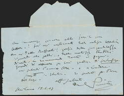 Italy, Giacomo Puccini Autograph Letter Signed. 1907 folded letter ...